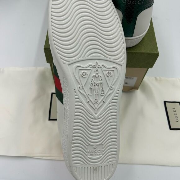 Men’s Gucci, ace embroidered leather sneakers, size 13 made in Italy - Picture 7 of 9